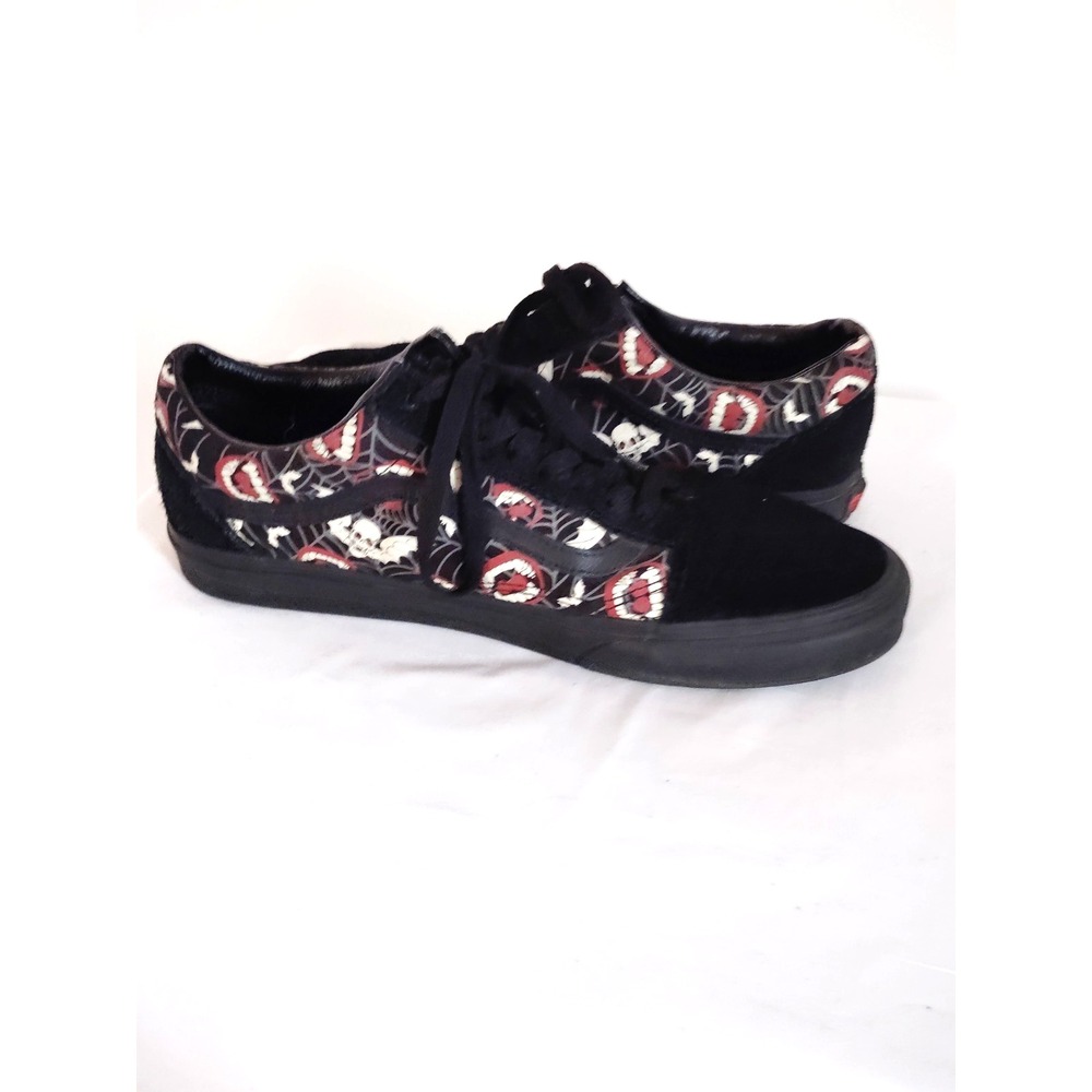 Vans Old Skool Glow Frights Vampire Fangs Bats Skateboard Black Shoes Men 12 EUC
